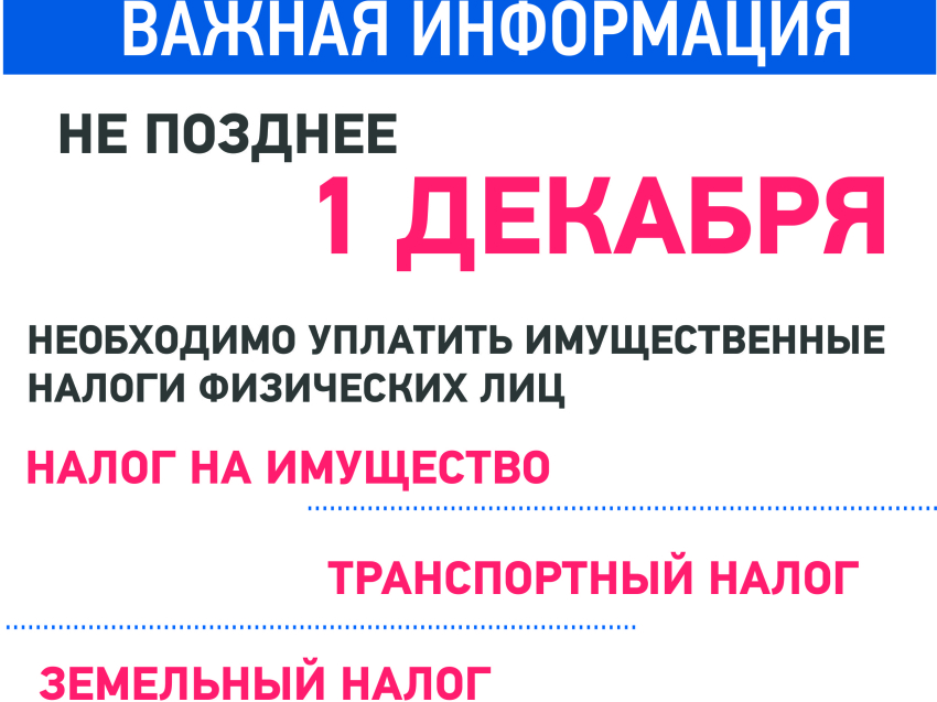 Приближается срок уплаты налогов